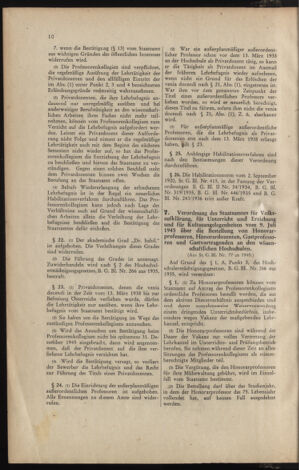 Verordnungsblatt für die Dienstbereiche der Bundesministerien für Unterricht und kulturelle Angelegenheiten bzw. Wissenschaft und Verkehr 19460201 Seite: 10