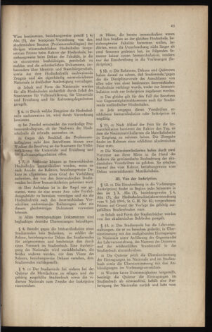 Verordnungsblatt für die Dienstbereiche der Bundesministerien für Unterricht und kulturelle Angelegenheiten bzw. Wissenschaft und Verkehr 19460201 Seite: 43