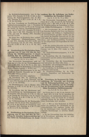 Verordnungsblatt für die Dienstbereiche der Bundesministerien für Unterricht und kulturelle Angelegenheiten bzw. Wissenschaft und Verkehr 19460201 Seite: 5