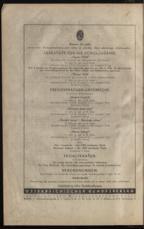 Verordnungsblatt für die Dienstbereiche der Bundesministerien für Unterricht und kulturelle Angelegenheiten bzw. Wissenschaft und Verkehr 19460201 Seite: 56