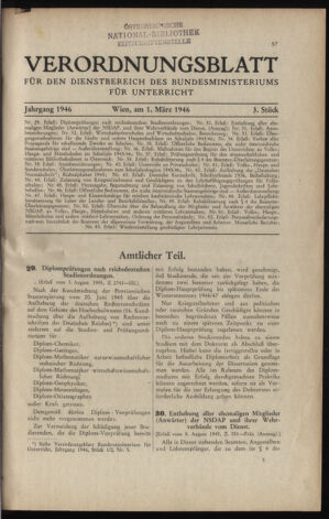 Verordnungsblatt für die Dienstbereiche der Bundesministerien für Unterricht und kulturelle Angelegenheiten bzw. Wissenschaft und Verkehr