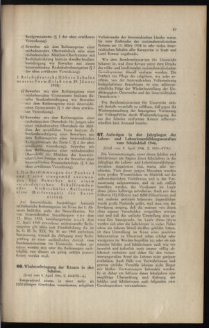 Verordnungsblatt für die Dienstbereiche der Bundesministerien für Unterricht und kulturelle Angelegenheiten bzw. Wissenschaft und Verkehr 19460501 Seite: 9