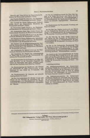 Verordnungsblatt für die Dienstbereiche der Bundesministerien für Unterricht und kulturelle Angelegenheiten bzw. Wissenschaft und Verkehr 19960201 Seite: 21