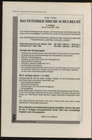 Verordnungsblatt für die Dienstbereiche der Bundesministerien für Unterricht und kulturelle Angelegenheiten bzw. Wissenschaft und Verkehr 19960201 Seite: 24