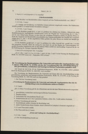 Verordnungsblatt für die Dienstbereiche der Bundesministerien für Unterricht und kulturelle Angelegenheiten bzw. Wissenschaft und Verkehr 19960201 Seite: 8