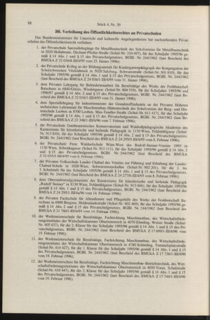 Verordnungsblatt für die Dienstbereiche der Bundesministerien für Unterricht und kulturelle Angelegenheiten bzw. Wissenschaft und Verkehr 19960401 Seite: 4