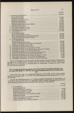 Verordnungsblatt für die Dienstbereiche der Bundesministerien für Unterricht und kulturelle Angelegenheiten bzw. Wissenschaft und Verkehr 19960601 Seite: 39