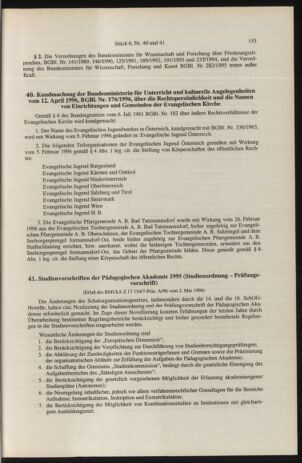 Verordnungsblatt für die Dienstbereiche der Bundesministerien für Unterricht und kulturelle Angelegenheiten bzw. Wissenschaft und Verkehr 19960601 Seite: 41