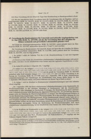 Verordnungsblatt für die Dienstbereiche der Bundesministerien für Unterricht und kulturelle Angelegenheiten bzw. Wissenschaft und Verkehr 19960701 Seite: 3