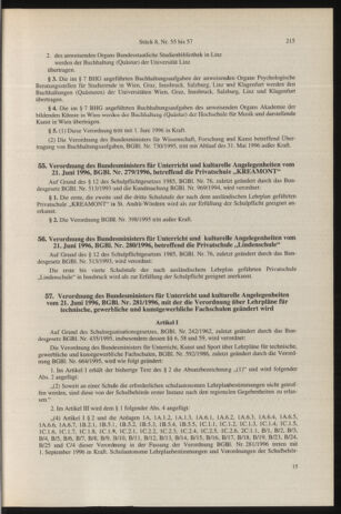 Verordnungsblatt für die Dienstbereiche der Bundesministerien für Unterricht und kulturelle Angelegenheiten bzw. Wissenschaft und Verkehr 19960801 Seite: 3