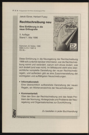 Verordnungsblatt für die Dienstbereiche der Bundesministerien für Unterricht und kulturelle Angelegenheiten bzw. Wissenschaft und Verkehr 19960815 Seite: 60