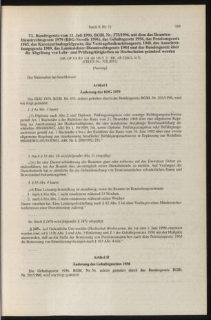 Verordnungsblatt für die Dienstbereiche der Bundesministerien für Unterricht und kulturelle Angelegenheiten bzw. Wissenschaft und Verkehr 19960901 Seite: 9