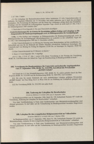 Verordnungsblatt für die Dienstbereiche der Bundesministerien für Unterricht und kulturelle Angelegenheiten bzw. Wissenschaft und Verkehr 19961101 Seite: 11