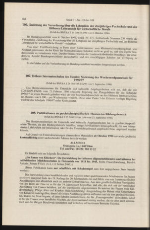 Verordnungsblatt für die Dienstbereiche der Bundesministerien für Unterricht und kulturelle Angelegenheiten bzw. Wissenschaft und Verkehr 19961101 Seite: 12