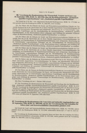 Verordnungsblatt für die Dienstbereiche der Bundesministerien für Unterricht und kulturelle Angelegenheiten bzw. Wissenschaft und Verkehr 19961101 Seite: 4