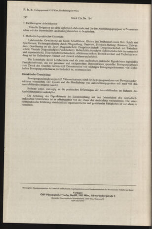 Verordnungsblatt für die Dienstbereiche der Bundesministerien für Unterricht und kulturelle Angelegenheiten bzw. Wissenschaft und Verkehr 19961201 Seite: 120