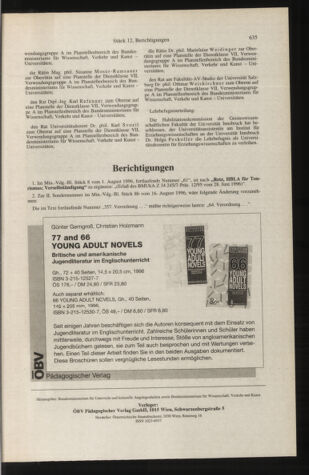 Verordnungsblatt für die Dienstbereiche der Bundesministerien für Unterricht und kulturelle Angelegenheiten bzw. Wissenschaft und Verkehr 19961201 Seite: 13