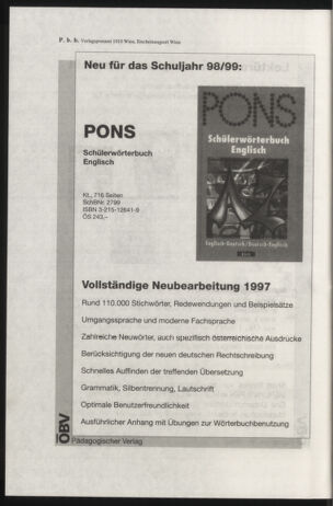 Verordnungsblatt für die Dienstbereiche der Bundesministerien für Unterricht und kulturelle Angelegenheiten bzw. Wissenschaft und Verkehr 19970901 Seite: 32