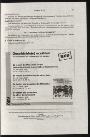 Verordnungsblatt für die Dienstbereiche der Bundesministerien für Unterricht und kulturelle Angelegenheiten bzw. Wissenschaft und Verkehr 19970915 Seite: 39