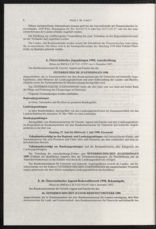 Verordnungsblatt für die Dienstbereiche der Bundesministerien für Unterricht und kulturelle Angelegenheiten bzw. Wissenschaft und Verkehr 19980101 Seite: 6