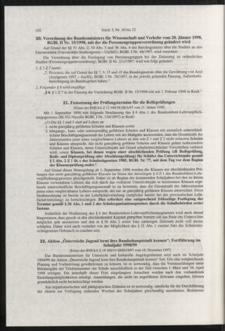 Verordnungsblatt für die Dienstbereiche der Bundesministerien für Unterricht und kulturelle Angelegenheiten bzw. Wissenschaft und Verkehr 19980301 Seite: 14