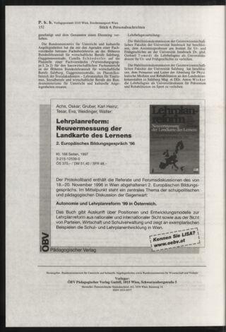 Verordnungsblatt für die Dienstbereiche der Bundesministerien für Unterricht und kulturelle Angelegenheiten bzw. Wissenschaft und Verkehr 19980401 Seite: 40