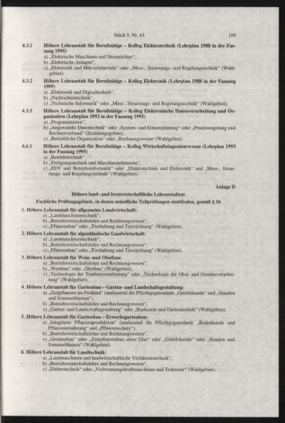 Verordnungsblatt für die Dienstbereiche der Bundesministerien für Unterricht und kulturelle Angelegenheiten bzw. Wissenschaft und Verkehr 19980501 Seite: 43