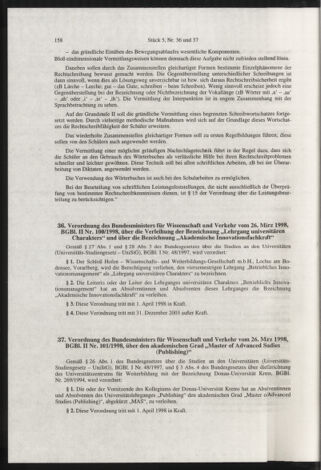 Verordnungsblatt für die Dienstbereiche der Bundesministerien für Unterricht und kulturelle Angelegenheiten bzw. Wissenschaft und Verkehr 19980501 Seite: 6