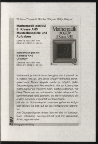 Verordnungsblatt für die Dienstbereiche der Bundesministerien für Unterricht und kulturelle Angelegenheiten bzw. Wissenschaft und Verkehr 19980701 Seite: 27