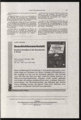 Verordnungsblatt für die Dienstbereiche der Bundesministerien für Unterricht und kulturelle Angelegenheiten bzw. Wissenschaft und Verkehr 19980801 Seite: 11