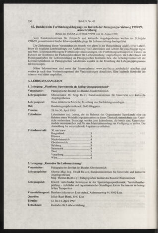 Verordnungsblatt für die Dienstbereiche der Bundesministerien für Unterricht und kulturelle Angelegenheiten bzw. Wissenschaft und Verkehr 19980901 Seite: 22