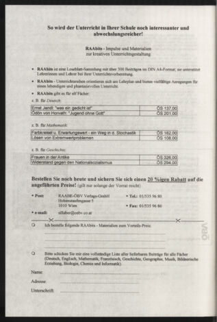 Verordnungsblatt für die Dienstbereiche der Bundesministerien für Unterricht und kulturelle Angelegenheiten bzw. Wissenschaft und Verkehr 19980901 Seite: 34