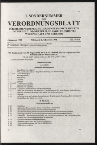 Verordnungsblatt für die Dienstbereiche der Bundesministerien für Unterricht und kulturelle Angelegenheiten bzw. Wissenschaft und Verkehr 19981001 Seite: 57