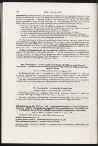 Verordnungsblatt für die Dienstbereiche der Bundesministerien für Unterricht und kulturelle Angelegenheiten bzw. Wissenschaft und Verkehr 19981101 Seite: 10