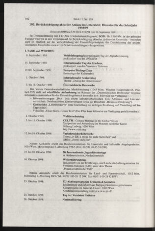 Verordnungsblatt für die Dienstbereiche der Bundesministerien für Unterricht und kulturelle Angelegenheiten bzw. Wissenschaft und Verkehr 19981101 Seite: 18