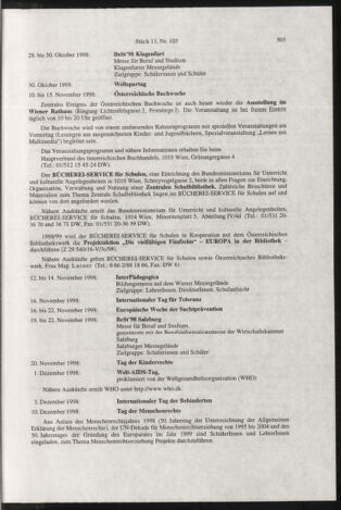 Verordnungsblatt für die Dienstbereiche der Bundesministerien für Unterricht und kulturelle Angelegenheiten bzw. Wissenschaft und Verkehr 19981101 Seite: 19