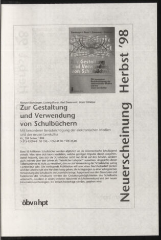 Verordnungsblatt für die Dienstbereiche der Bundesministerien für Unterricht und kulturelle Angelegenheiten bzw. Wissenschaft und Verkehr 19981101 Seite: 39