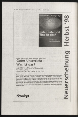 Verordnungsblatt für die Dienstbereiche der Bundesministerien für Unterricht und kulturelle Angelegenheiten bzw. Wissenschaft und Verkehr 19981101 Seite: 40