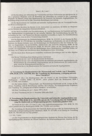 Verordnungsblatt für die Dienstbereiche der Bundesministerien für Unterricht und kulturelle Angelegenheiten bzw. Wissenschaft und Verkehr 19990101 Seite: 3