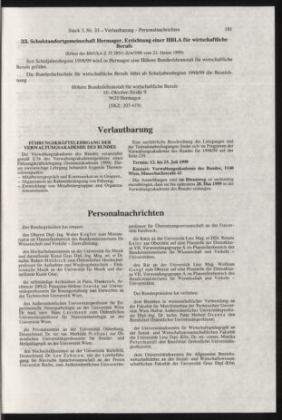 Verordnungsblatt für die Dienstbereiche der Bundesministerien für Unterricht und kulturelle Angelegenheiten bzw. Wissenschaft und Verkehr 19990301 Seite: 117