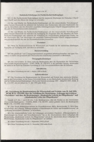 Verordnungsblatt für die Dienstbereiche der Bundesministerien für Unterricht und kulturelle Angelegenheiten bzw. Wissenschaft und Verkehr 19990901 Seite: 15