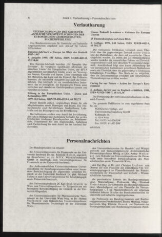 Verordnungsblatt für die Dienstbereiche der Bundesministerien für Unterricht und kulturelle Angelegenheiten bzw. Wissenschaft und Verkehr 20000101 Seite: 6