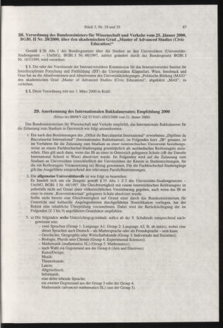 Verordnungsblatt für die Dienstbereiche der Bundesministerien für Unterricht und kulturelle Angelegenheiten bzw. Wissenschaft und Verkehr 20000301 Seite: 11