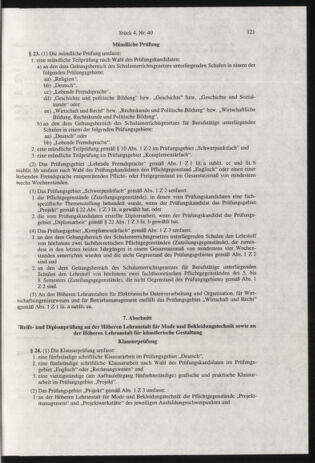 Verordnungsblatt für die Dienstbereiche der Bundesministerien für Unterricht und kulturelle Angelegenheiten bzw. Wissenschaft und Verkehr 20000401 Seite: 25