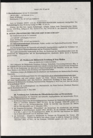 Verordnungsblatt für die Dienstbereiche der Bundesministerien für Unterricht und kulturelle Angelegenheiten bzw. Wissenschaft und Verkehr 20000401 Seite: 79