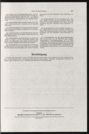 Verordnungsblatt für die Dienstbereiche der Bundesministerien für Unterricht und kulturelle Angelegenheiten bzw. Wissenschaft und Verkehr 20001001 Seite: 41