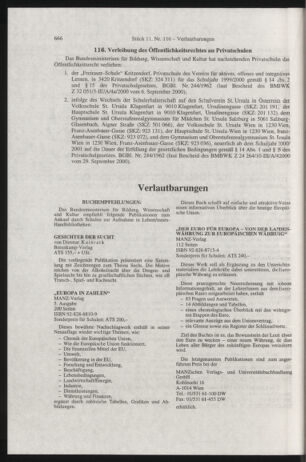 Verordnungsblatt für die Dienstbereiche der Bundesministerien für Unterricht und kulturelle Angelegenheiten bzw. Wissenschaft und Verkehr 20001101 Seite: 10