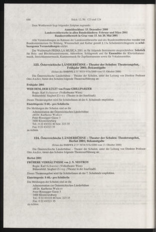 Verordnungsblatt für die Dienstbereiche der Bundesministerien für Unterricht und kulturelle Angelegenheiten bzw. Wissenschaft und Verkehr 20001201 Seite: 12