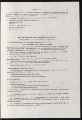 Verordnungsblatt für die Dienstbereiche der Bundesministerien für Unterricht und kulturelle Angelegenheiten bzw. Wissenschaft und Verkehr 20010101 Seite: 11