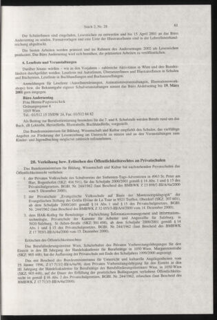 Verordnungsblatt für die Dienstbereiche der Bundesministerien für Unterricht und kulturelle Angelegenheiten bzw. Wissenschaft und Verkehr 20010201 Seite: 33